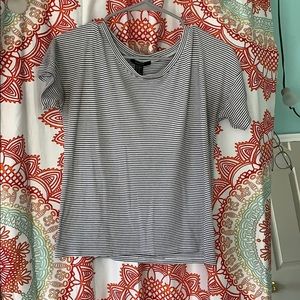 Waffle knit striped tee